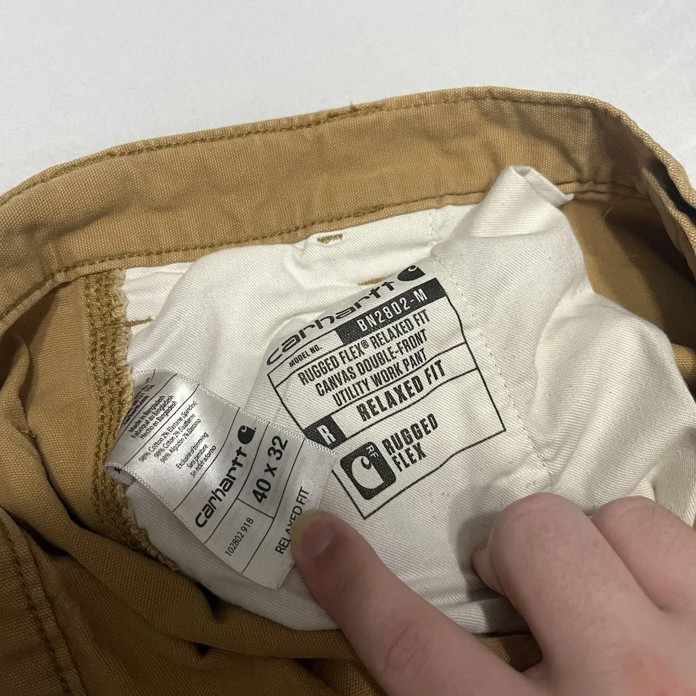 Carhartt Double Knee Work Pants Mens 38x30 Brown BN2802 Rugged Flex Relaxed Fit